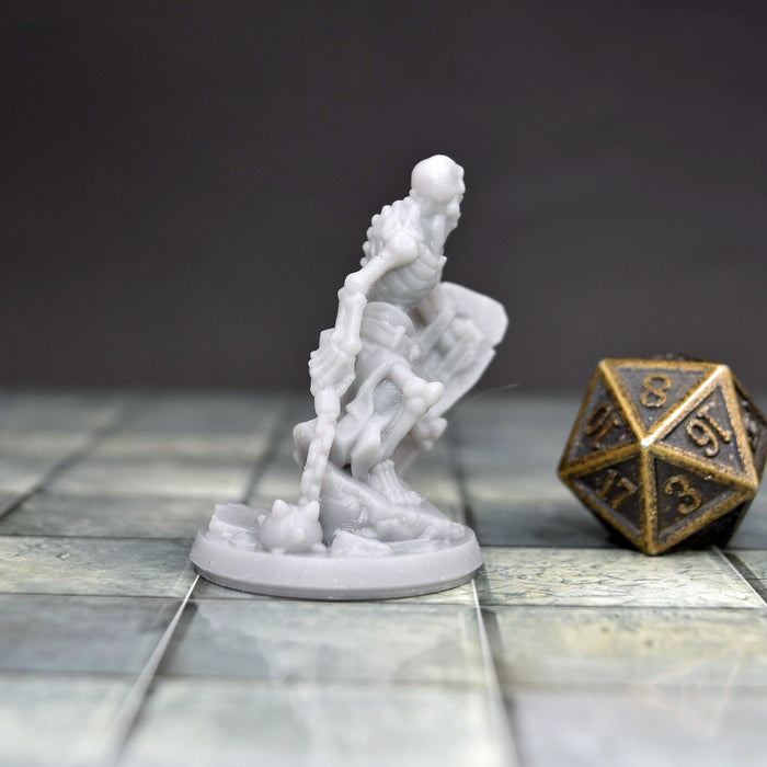 dnd miniature Skeleton with Chain Ball and Shield for dungeons and slaying dragons in tabletop wargaming.-Miniature-Arbiter- GriffonCo Shoppe