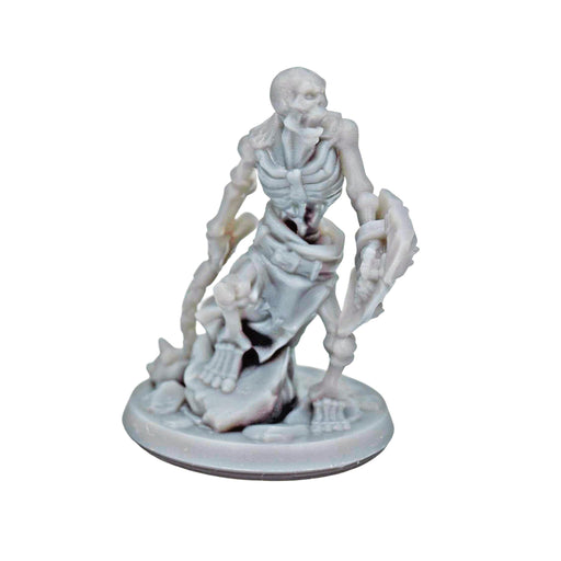 dnd miniature Skeleton with Chain Ball and Shield for dungeons and slaying dragons in tabletop wargaming.-Miniature-Arbiter- GriffonCo Shoppe