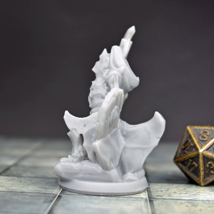 dnd miniature Skeleton with Halberd with Shield for dungeons and slaying dragons in tabletop wargaming.-Miniature-Arbiter- GriffonCo Shoppe