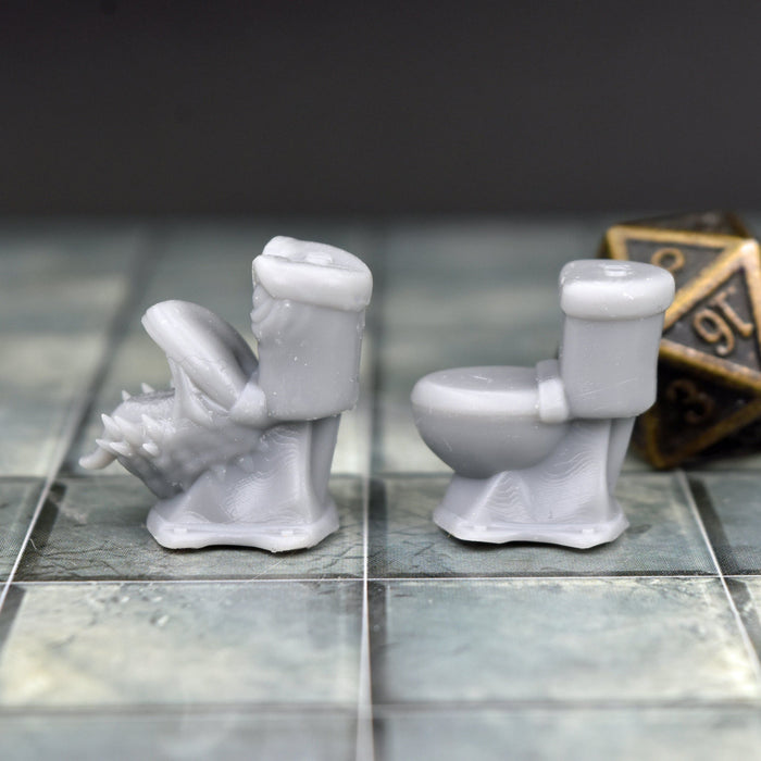 dnd miniature Toilet Mimic for dungeons and slaying dragons in tabletop wargaming.-Miniature-Korte- GriffonCo Shoppe