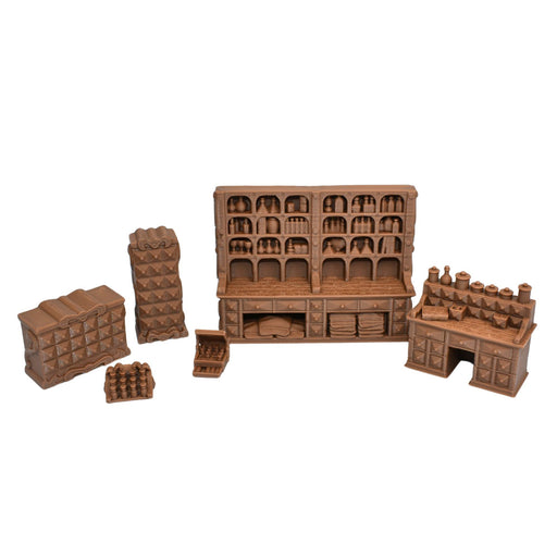 dnd terrain accessories Apothecary Furniture Set for tabletop wargaming-Scatter Terrain-EC3D- GriffonCo Shoppe