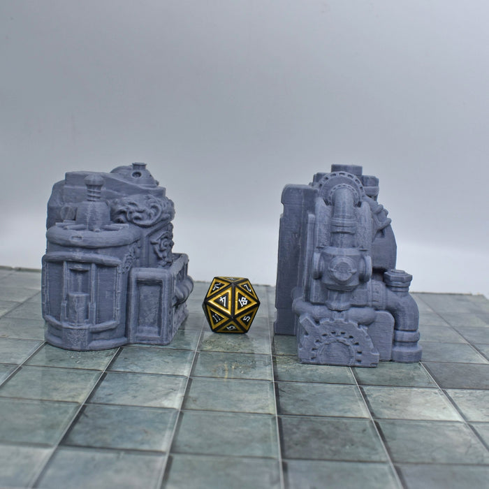 dnd terrain set of steampunk Turbine and Gearbox set for tabletop wargaming-Scatter Terrain-EC3D- GriffonCo Shoppe
