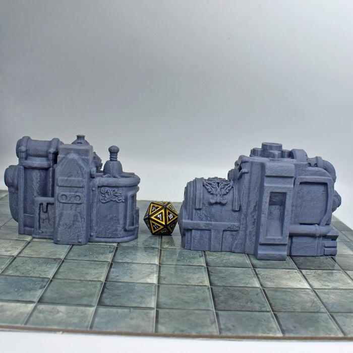 dnd terrain set of steampunk Turbine and Gearbox set for tabletop wargaming-Scatter Terrain-EC3D- GriffonCo Shoppe